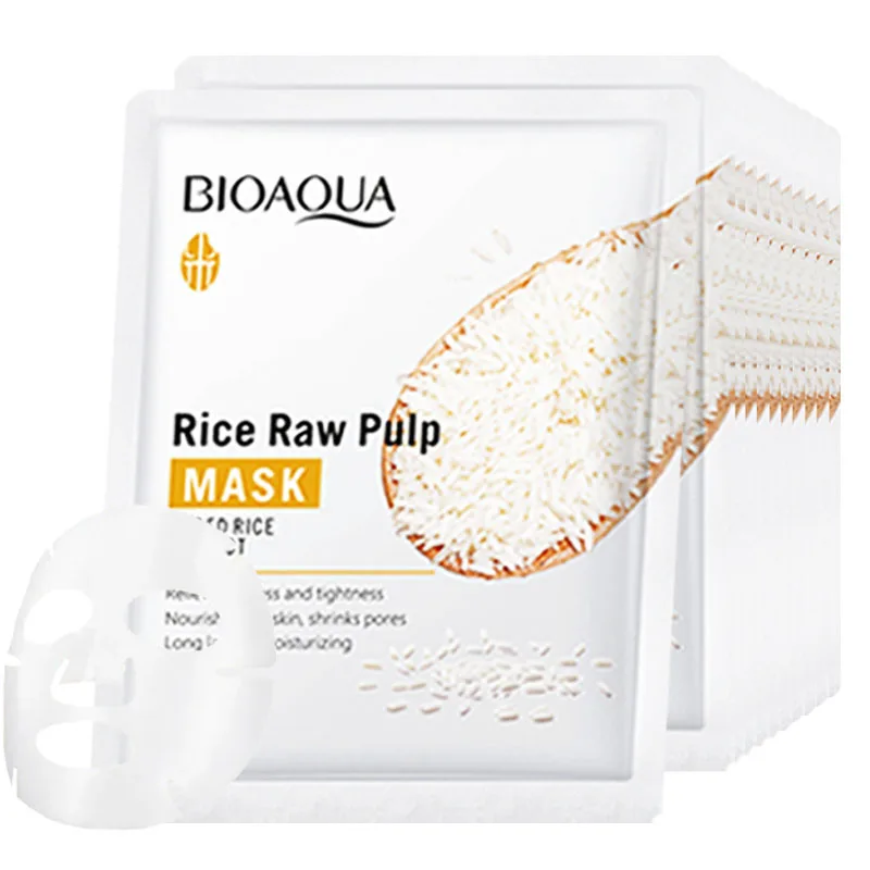 BIOAQUA rijst-extract gezichtsmasker voor hydratatie en elasticiteit