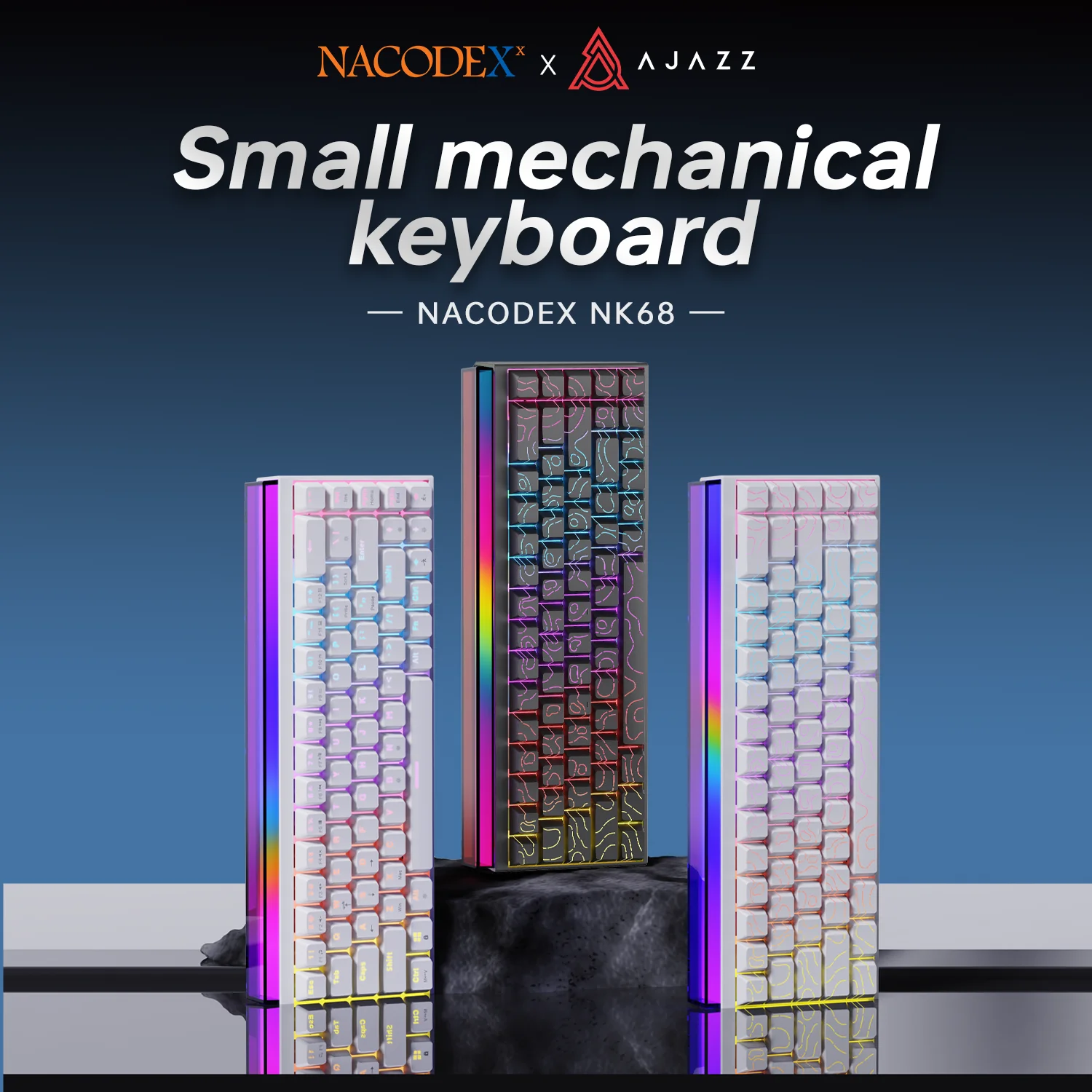 Ajazz NK68 bedraad mechanisch toetsenbord met RGB-lichtstrip