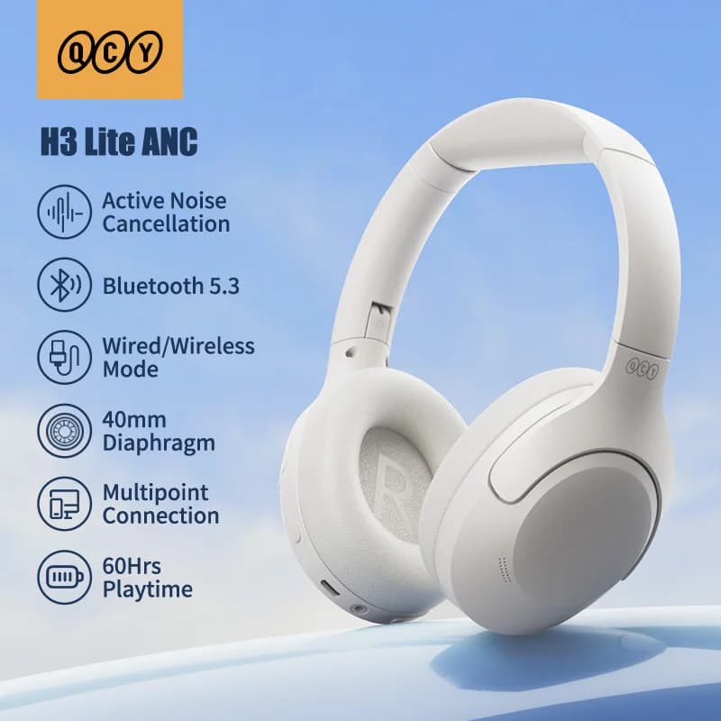 QCY H3 Lite ANC over-ear koptelefoon met Bluetooth 5.3 en dual connect