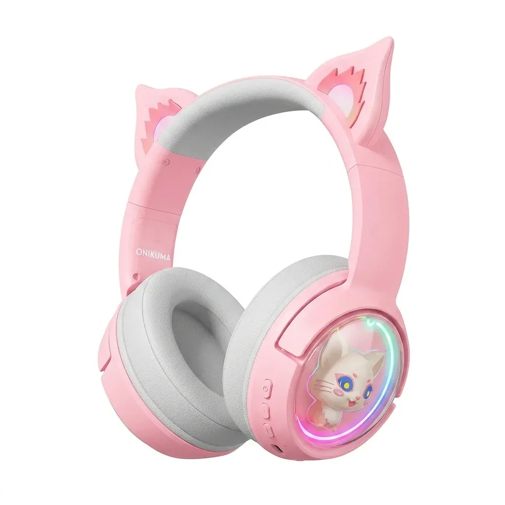 Onikuma B5 draadloze gamingheadset met kattenoren