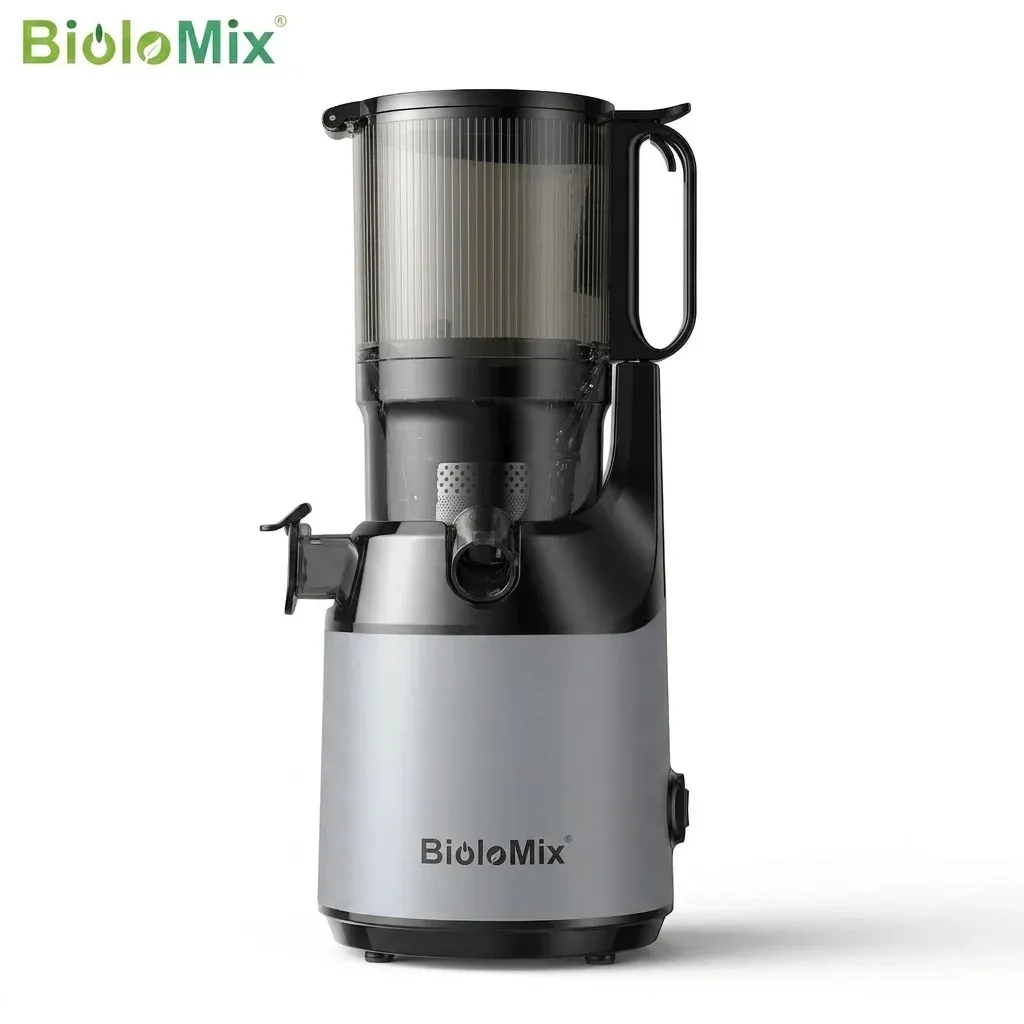 BioloMix slowjuicer met brede 130 mm vulopening