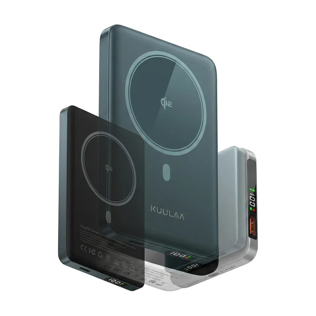 KUULAA Qi2 magnetische powerbank 10.000 mAh met 15W draadloos laden