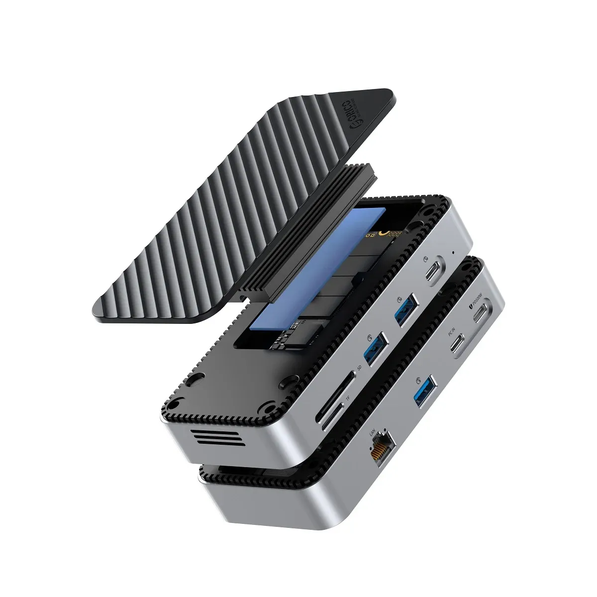 ORICO 9-in-1 USB-C dockingstation met NVMe-behuizing en koeling