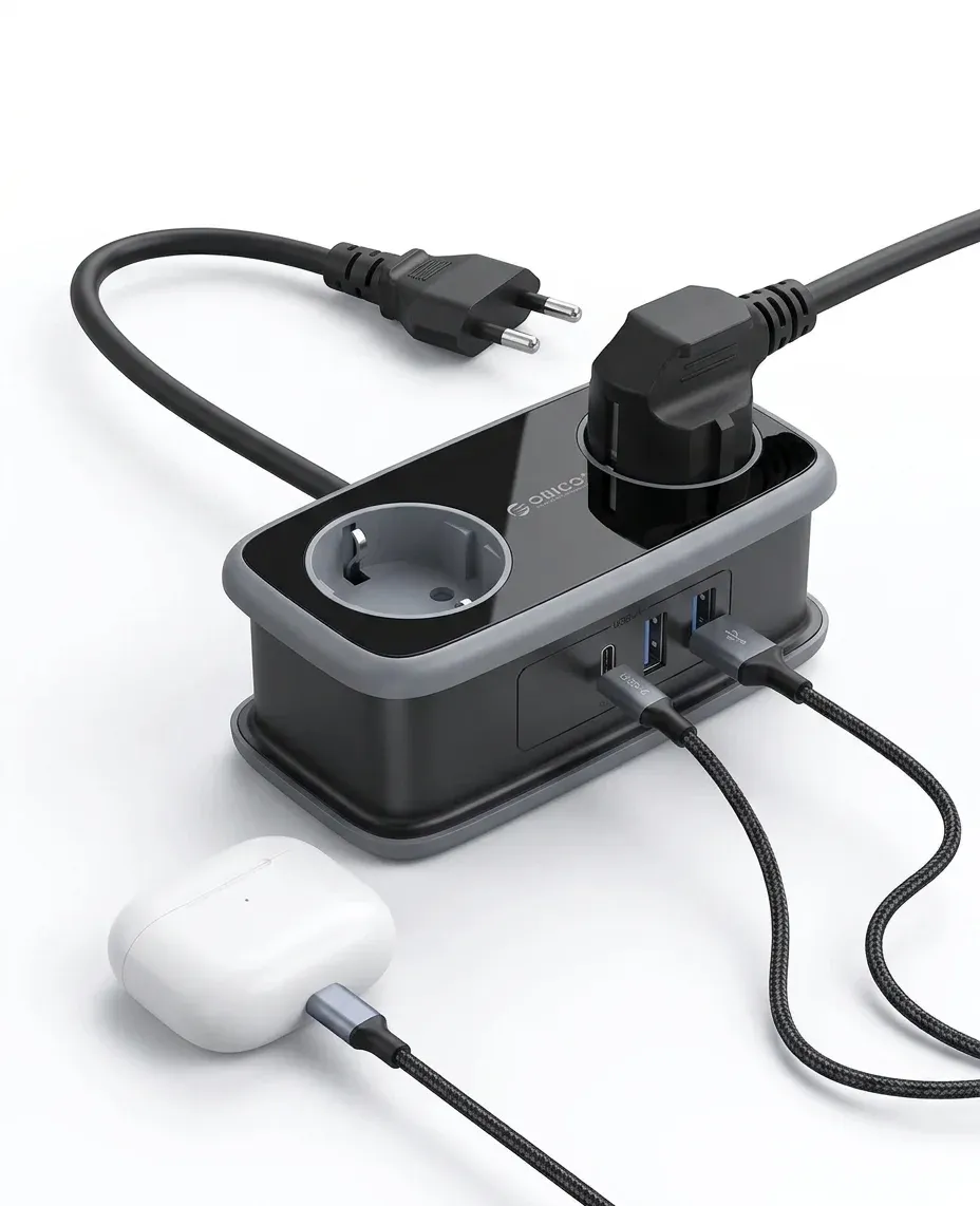 מפצל נסיעות ORICO עם USB ושקעים