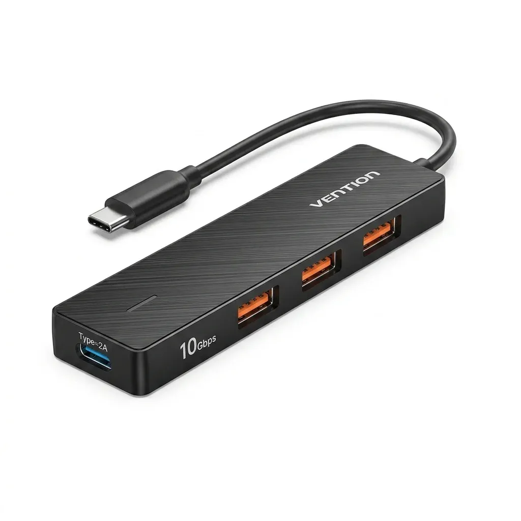 רכזת USB-C שחורה של Vention