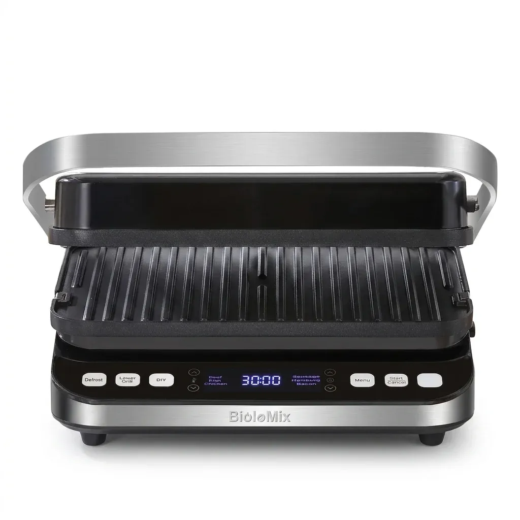 BioloMix digitale contactgrill open op wit