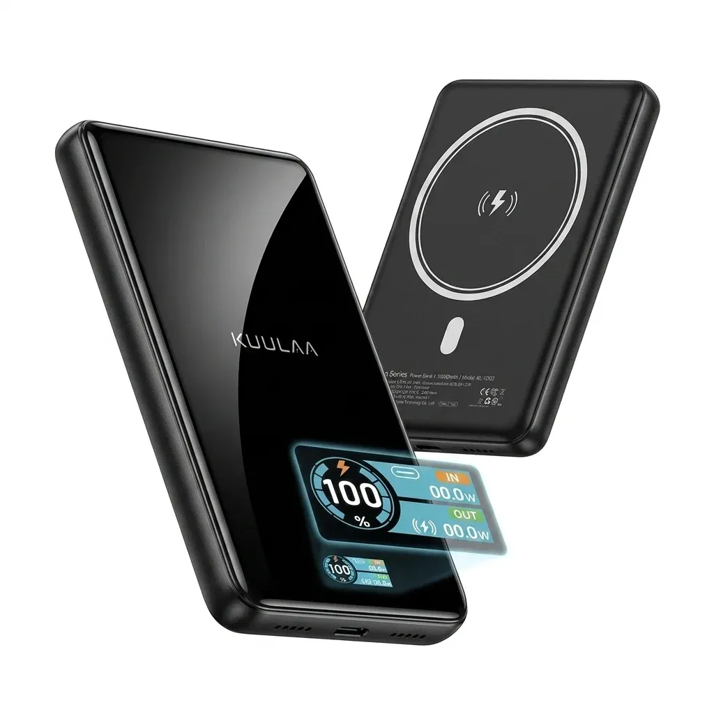 KUULAA Qi2 magnetische powerbank 10.000 mAh met 20W draadloos laden