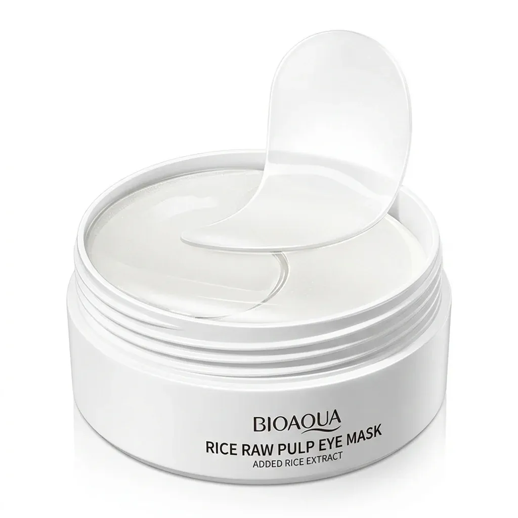BIOAQUA rijst-oogpads potje 60 stuks