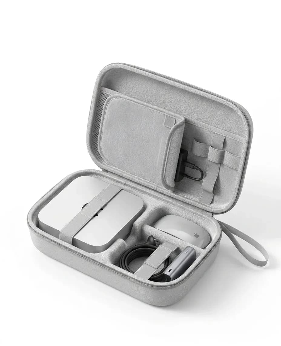 ORICO reisorganizer voor Mac mini M4 met accessoiresvak