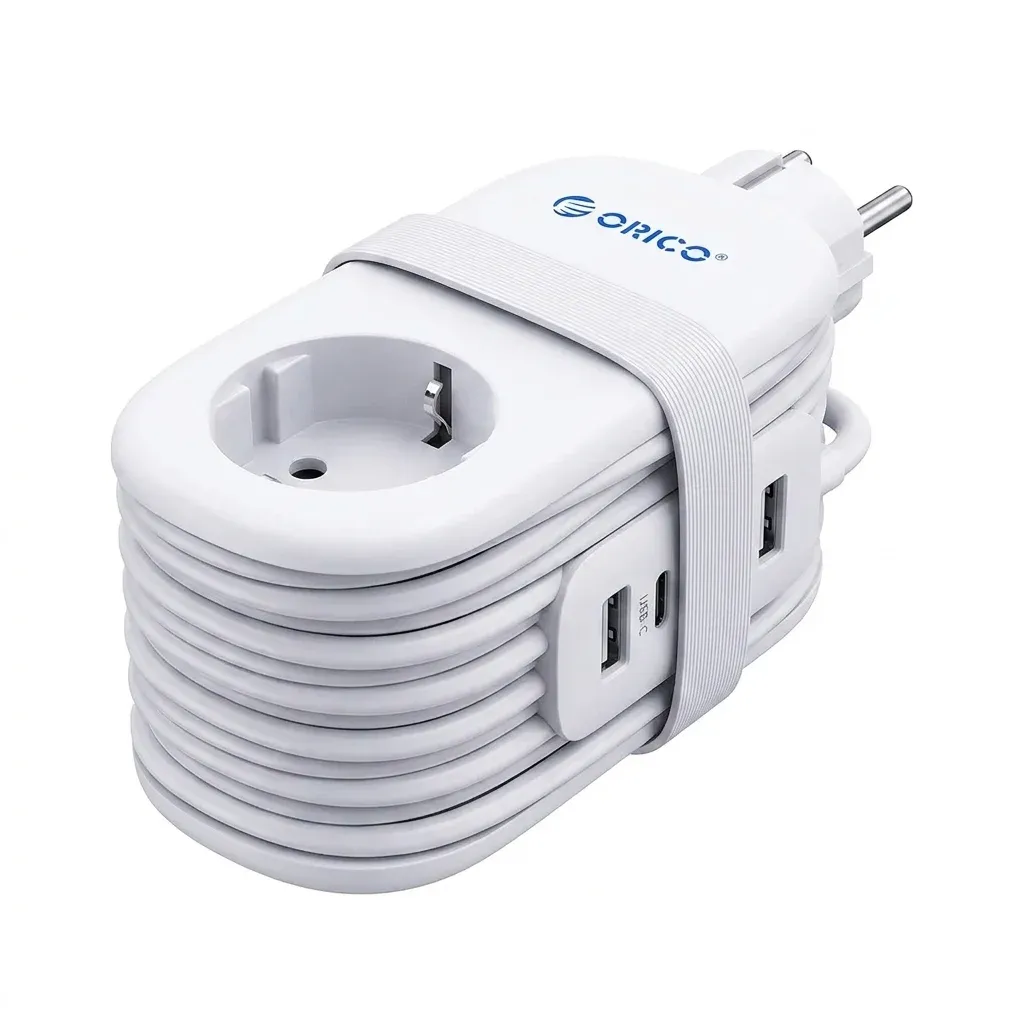 ORICO compacte reisstekkerdoos met kabel
