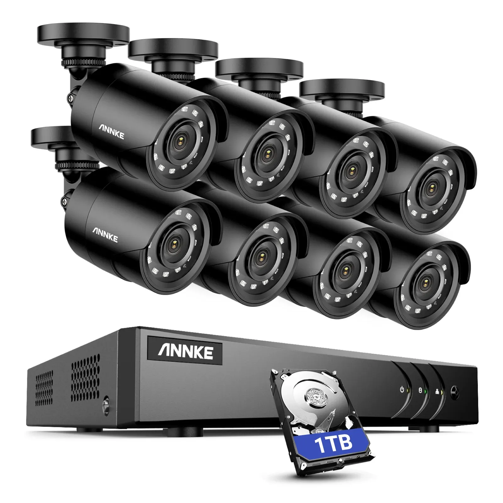 ANNKE 8-kanaals 1080P CCTV-beveiligingsset met 2TB-opslag