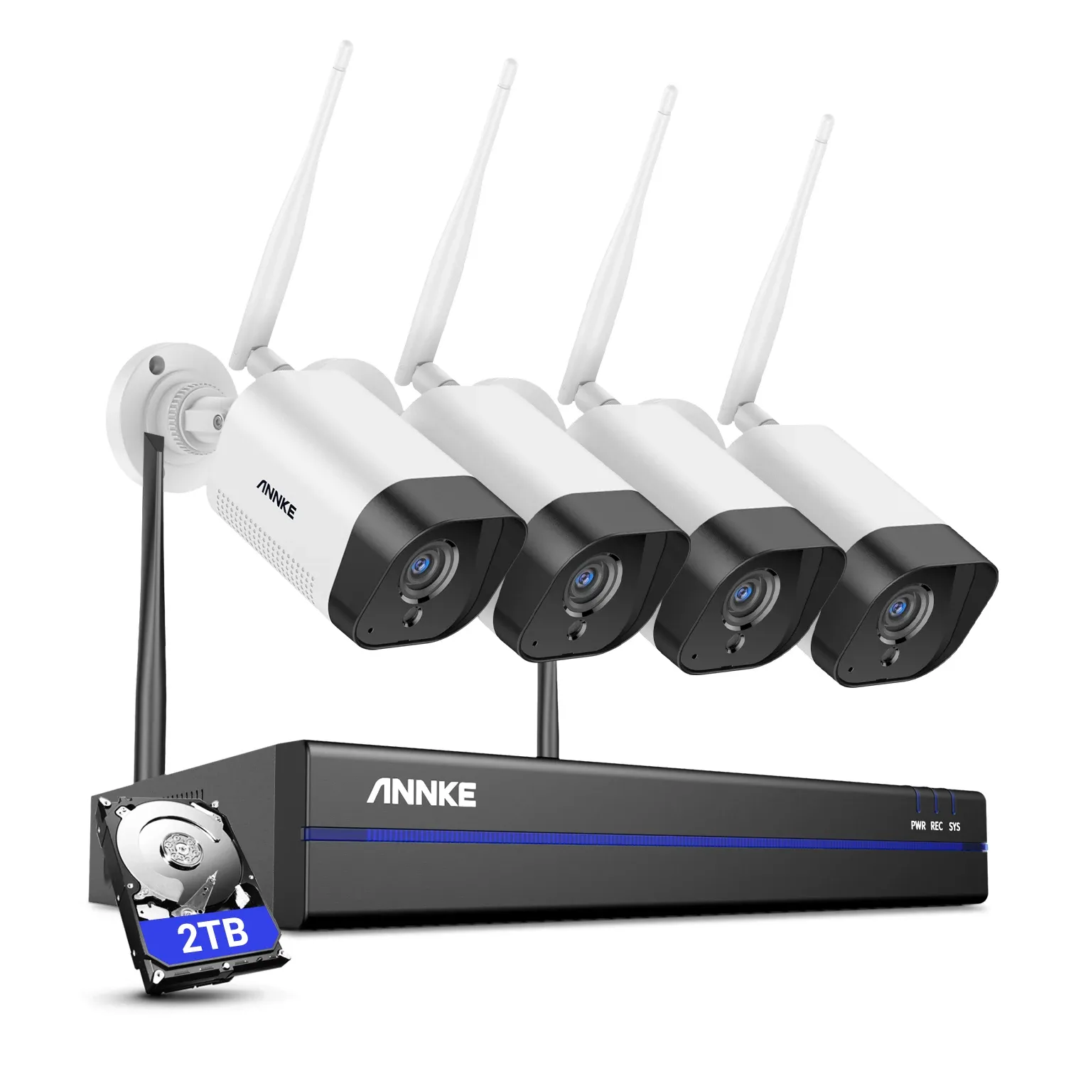 ANNKE 8-kanaals WiFi NVR-beveiligingsset met 3MP camera’s en 2TB opslag