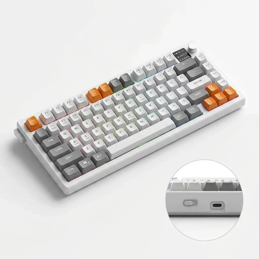 מקלדת גיימינג Ajazz AF82 אלחוטית עם RGB