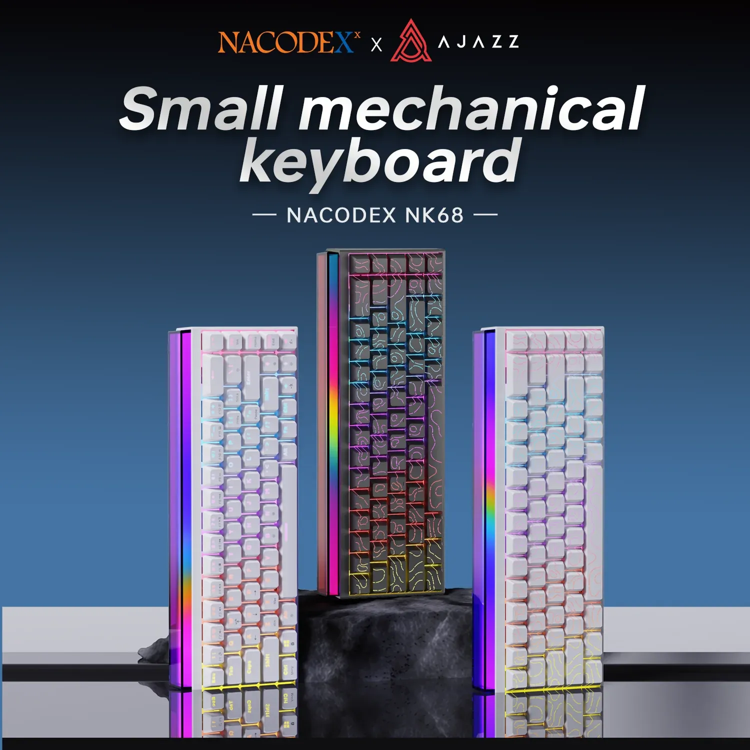 Ajazz NK68 bedraad mechanisch toetsenbord met RGB-lichtstrip
