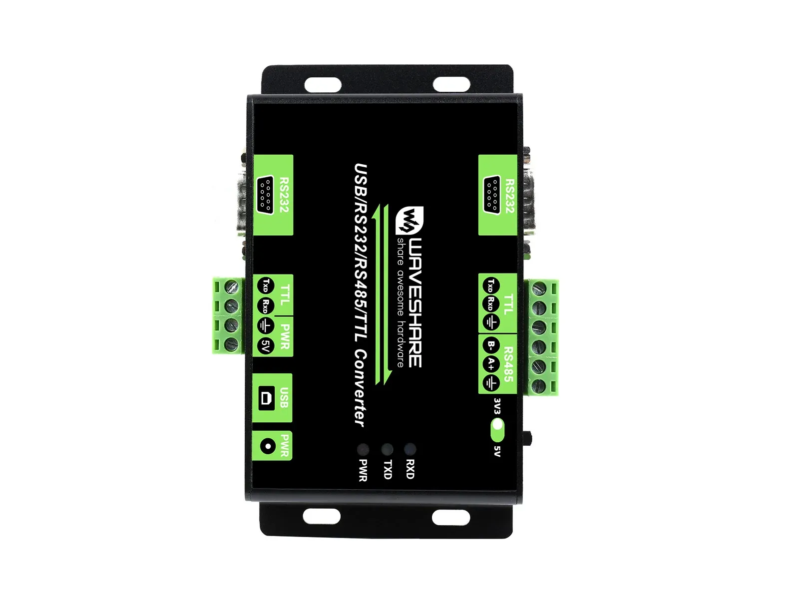 Waveshare geïsoleerde multi-bus converter voor USB, RS232, RS485 en TTL