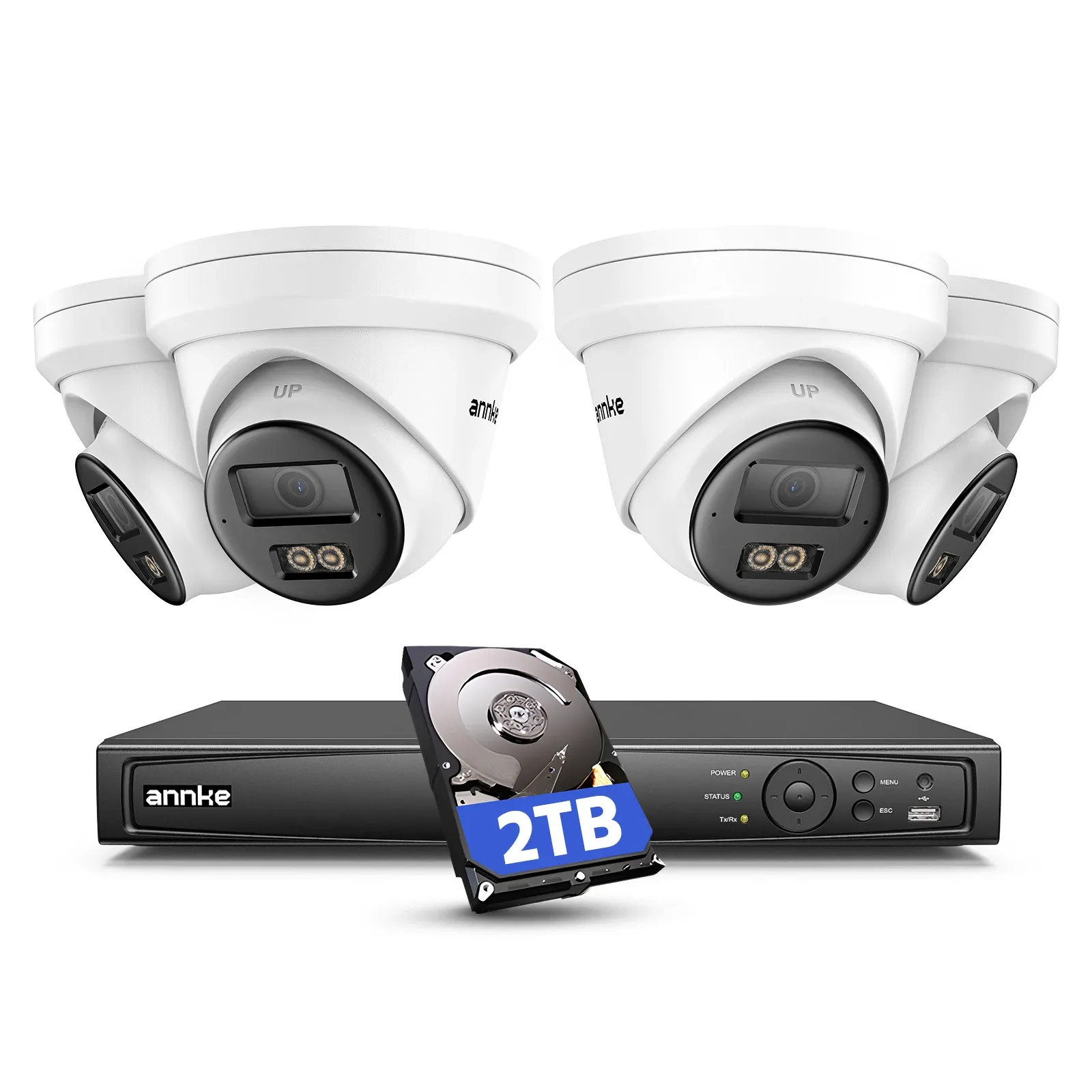 ANNKE 8MP AI PoE NVR-beveiligingsset met 4 camera’s