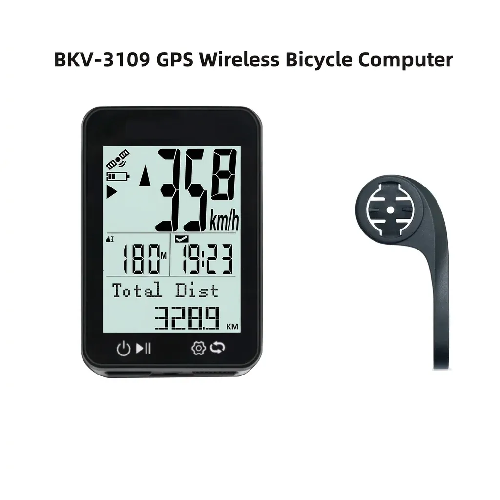 Draadloze GPS-fietscomputer met houder