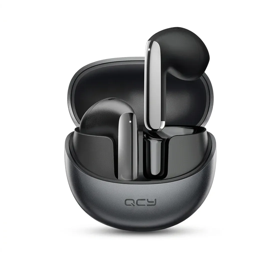 אוזניות QCY HT10 עם קופסת טעינה פתוחה