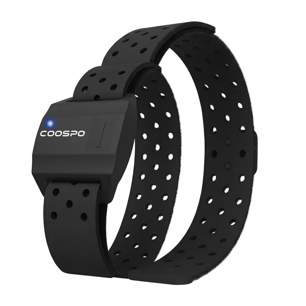 COOSPO optische hartslagmeter met zwarte band