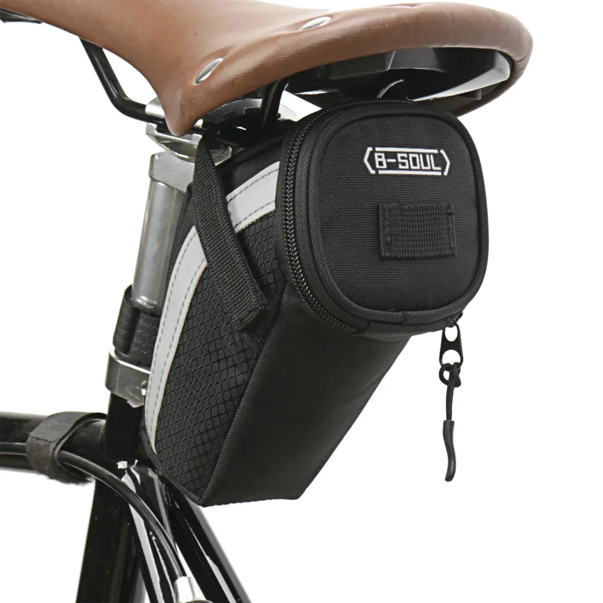 Ultralichte B-SOUL zadeltas met reflectie en gereedschapsruimte