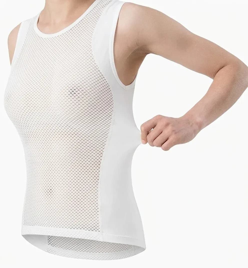 Witte ROCKBROS mesh fietsbasislaag vest