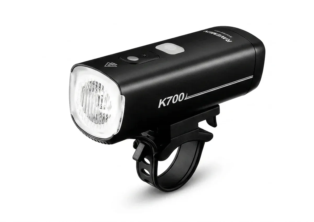RAVEMEN K700 slimme zwarte fietsvoorlamp
