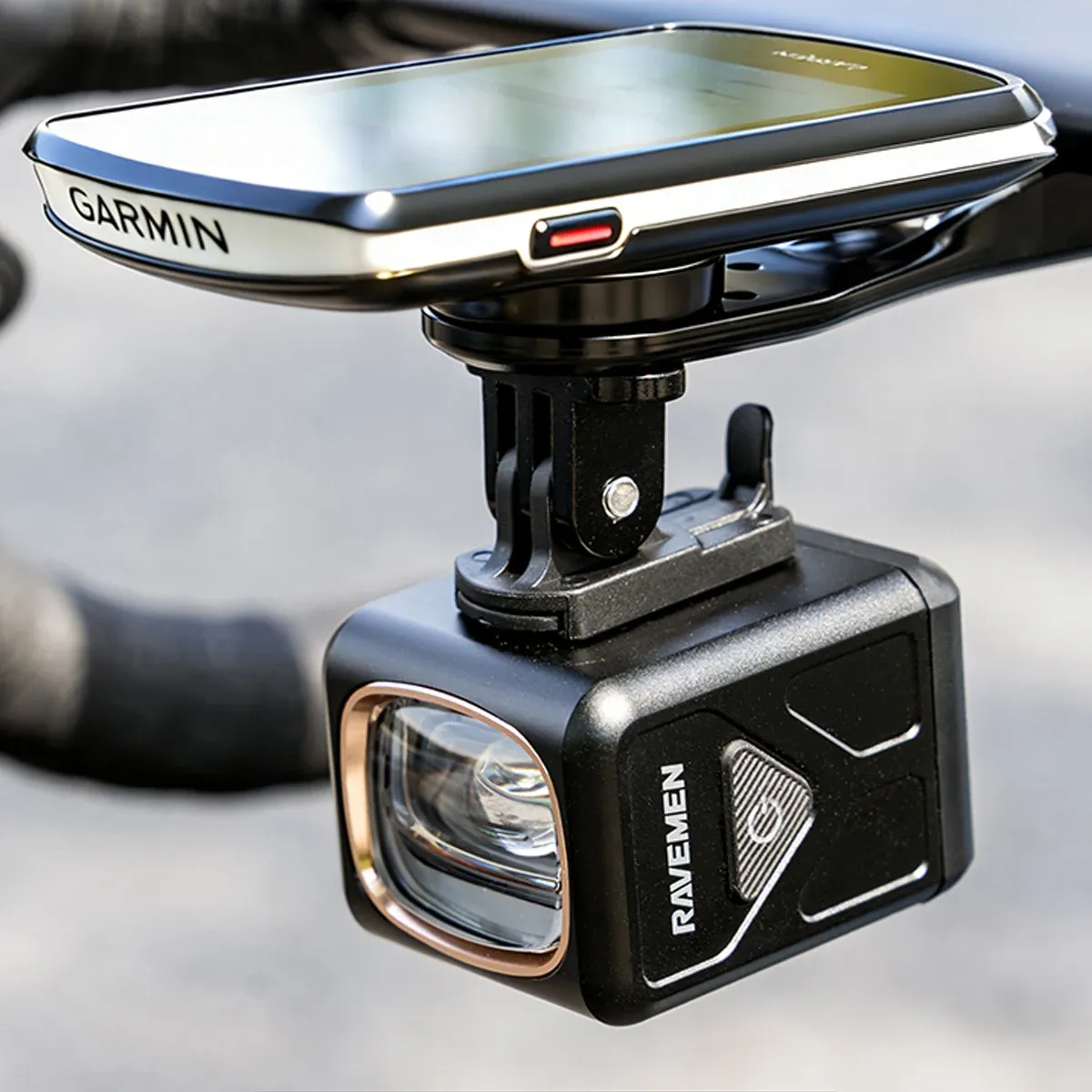 RAVEMEN UR1700 voorlamp met anti-verblinding en Garmin-montage