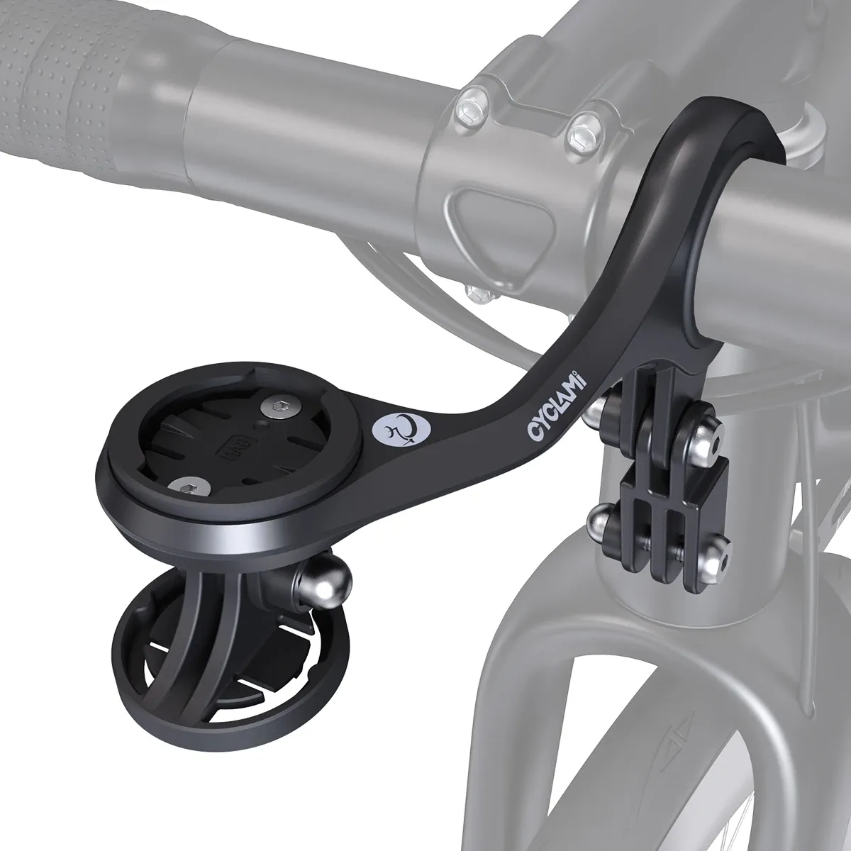 CYCLAMI M5/M6 fietscomputer- en lampenhouder met GoPro-adapter
